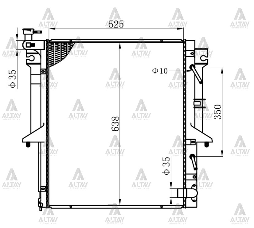 Mitsubishi L200 Su Radyatörü 2006-2015 Radyatör Su L 26mm At Brazıng OEM 1350A183